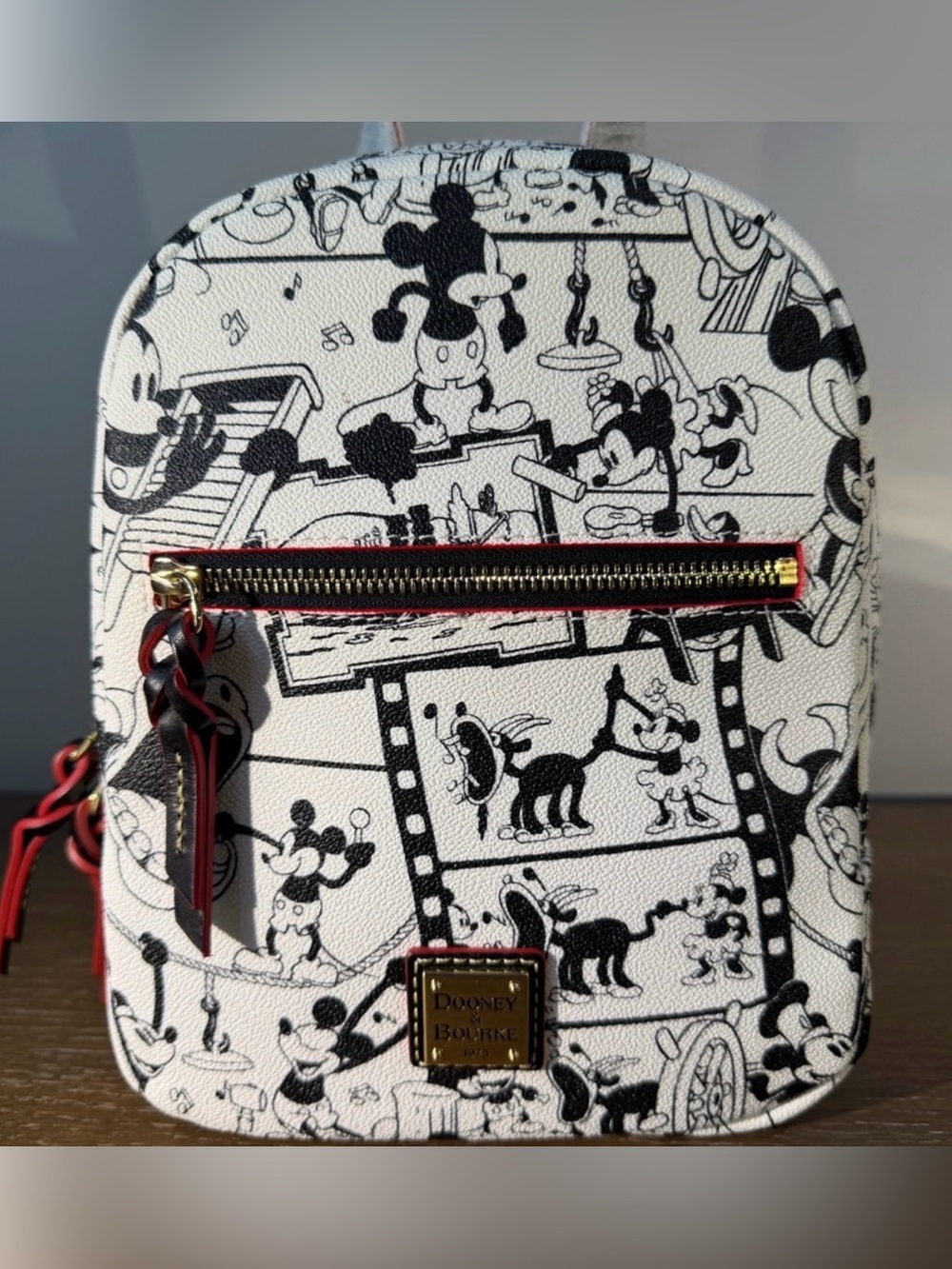 NWT Dooney & Bourke Disney Mickey Sketch Mini Backpack White Black Rare